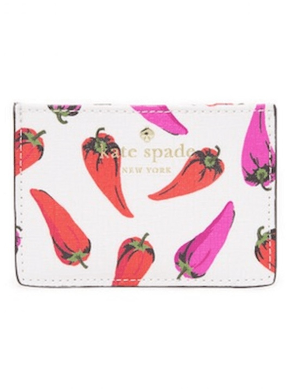 Kate Spade Chili Pepper Cardholder Vintage Novelty Pink & Red